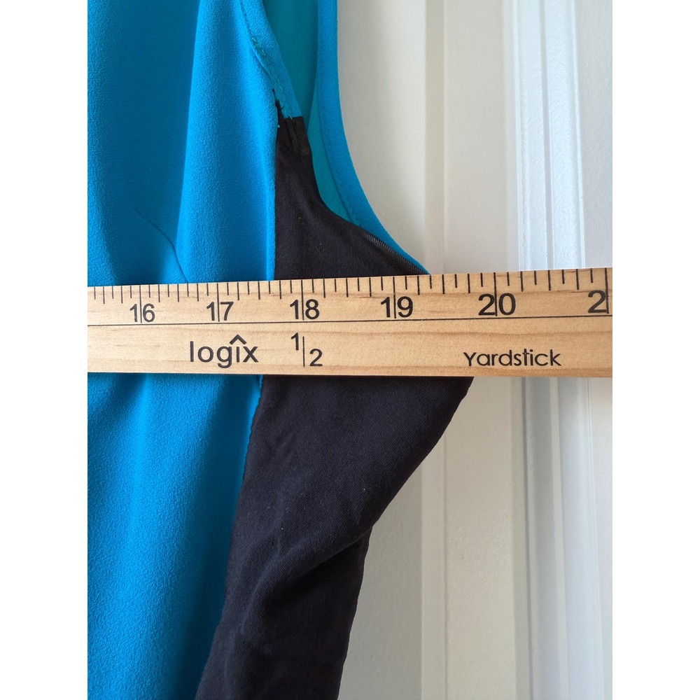 ME+EM Colorblock Halter Wide Leg Jumpsuit Minimalist Women Sz 6 Blue Black Chic - Picture 8 of 9